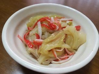 かにかまとキャベツの酢醤油和え