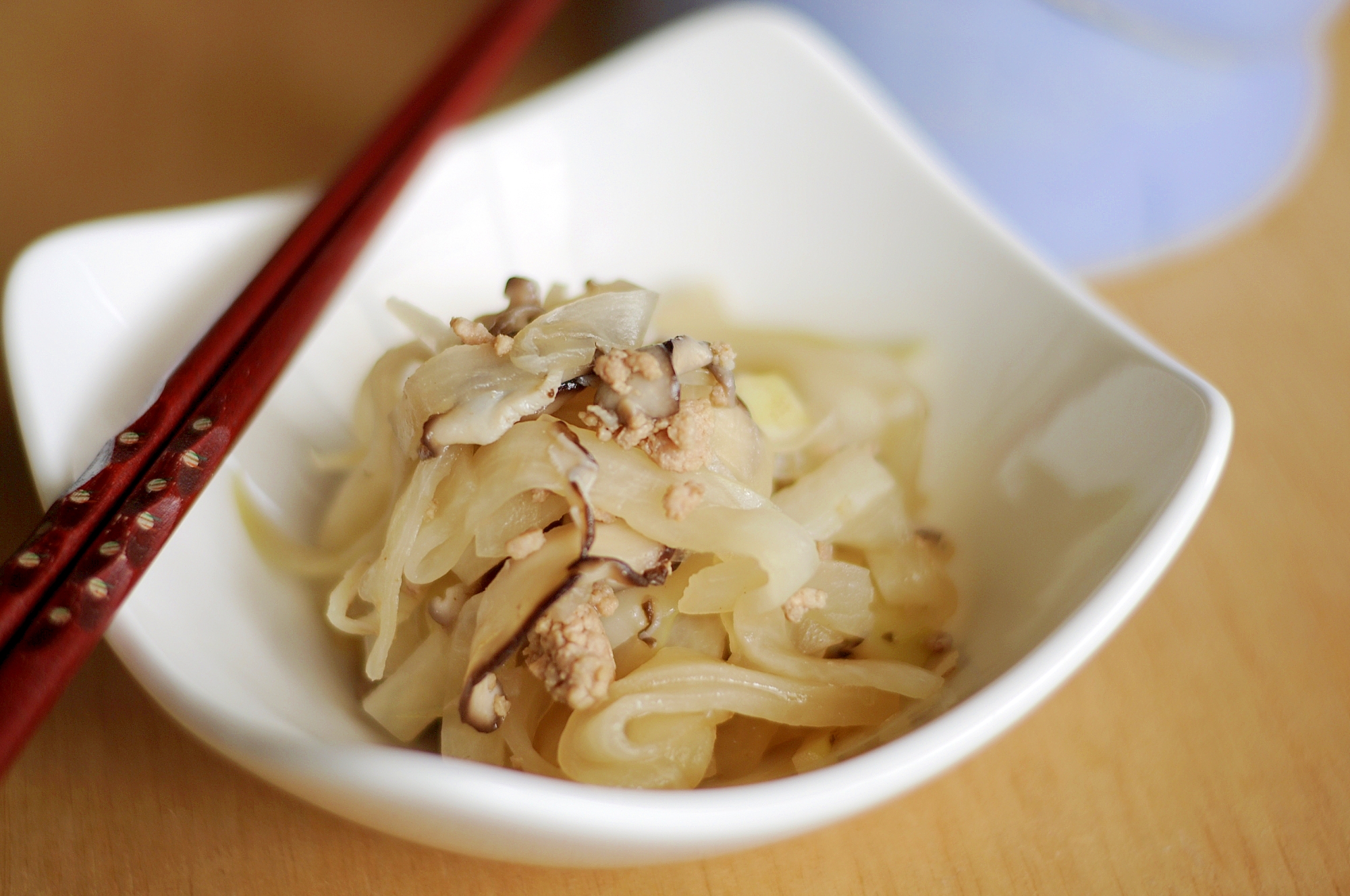 軽く炒めるだけ♪大根・しいたけ・ひき肉の炒め煮♪