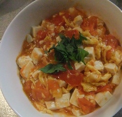 とってもヘルシ~なトマトと豆腐の中華風炒め♪