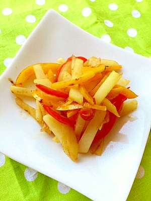 じゃがいもとパプリカの塩こうじ炒め