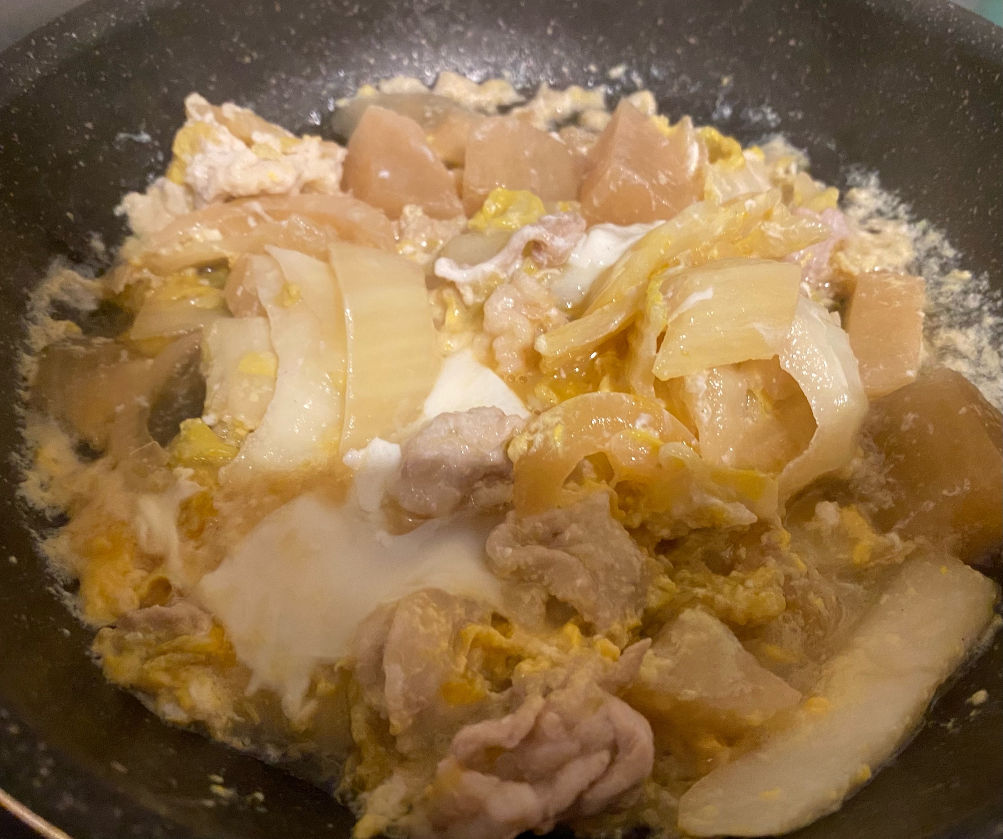 白菜と鶏肉の卵丼