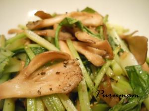 壬生菜と舞茸のシャキシャキ炒め