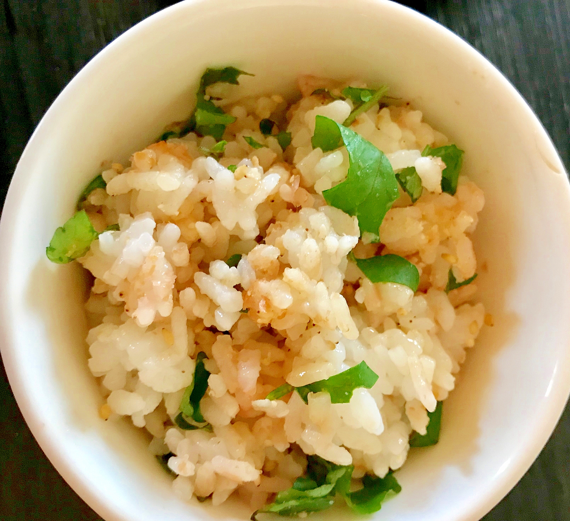 梅と春菊の混ぜご飯