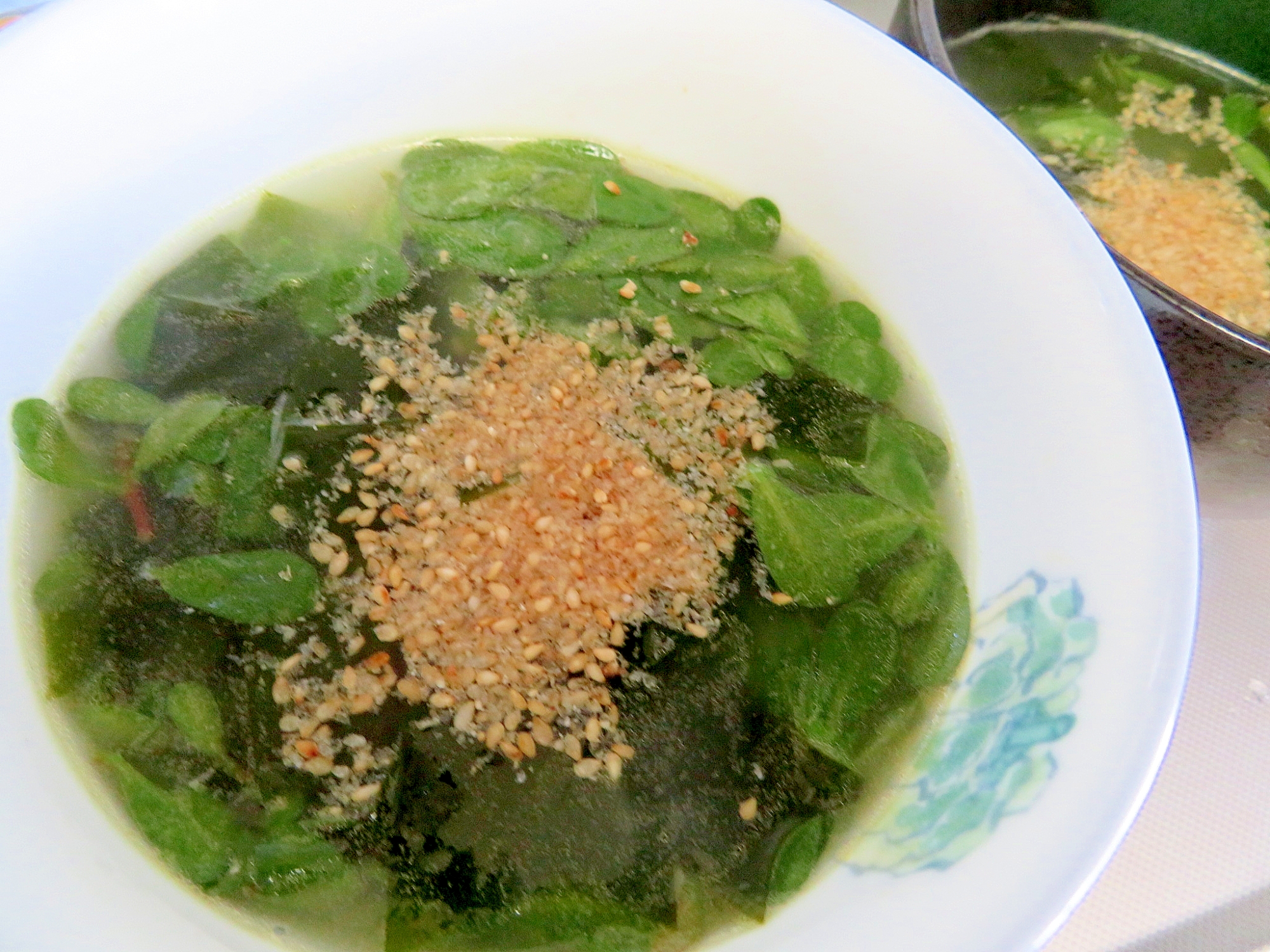 スベリヒユの韓国風スープ
