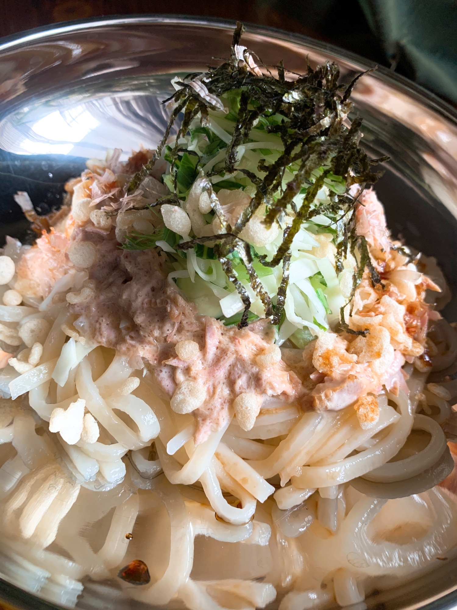 あつくっく　ありもの野菜で　ツナサラダうどん
