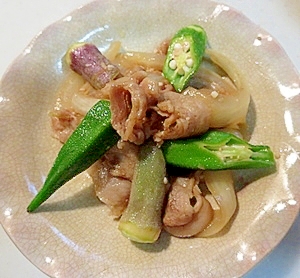 旬の野菜で！豚肉のオクラ炒め