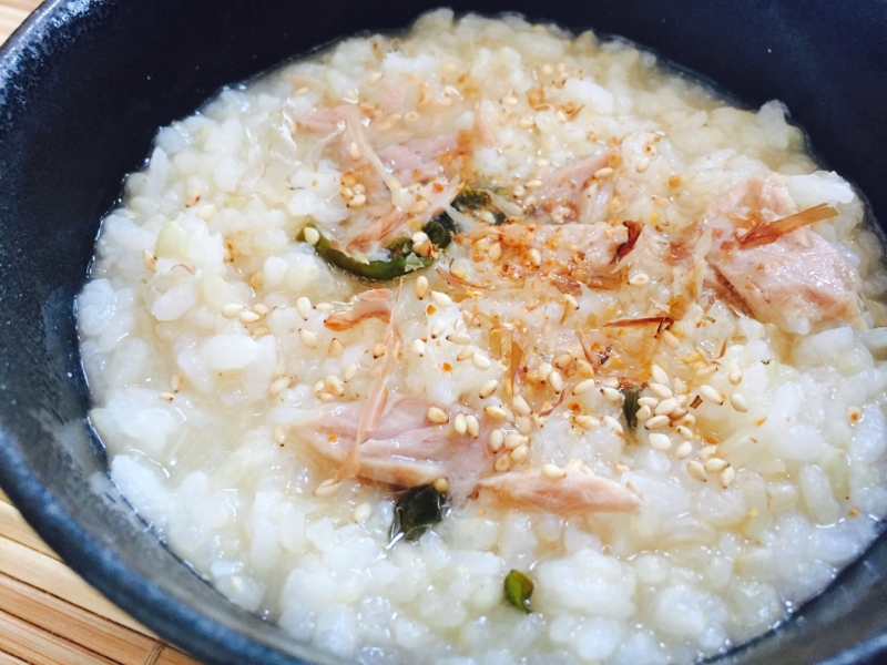 インスタントで！ツナゴマ味噌汁雑炊