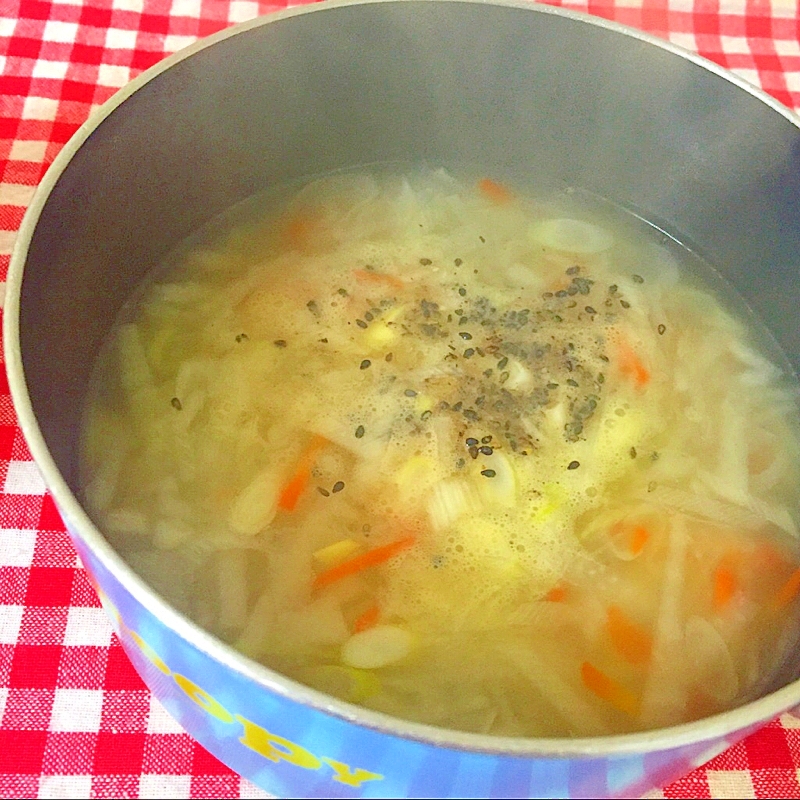 千切り野菜の中華スープ☆