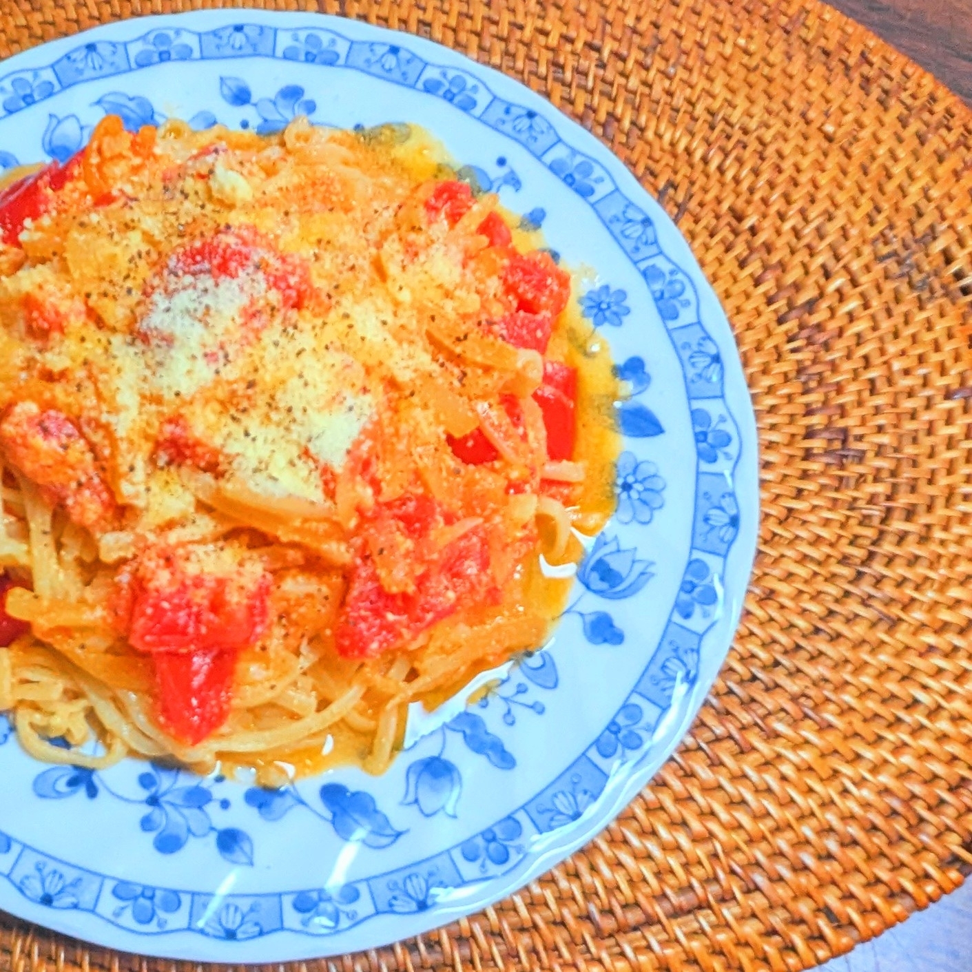 トマト豆乳クリームパスタ