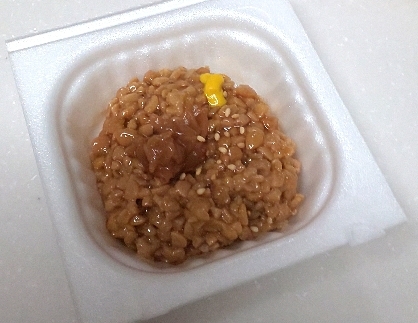 梅肉と、いりごまで納豆をいただきました☺️好きな組み合わせでとてもおいしかったです☘️
いつもありがとうございます(*^ーﾟ)