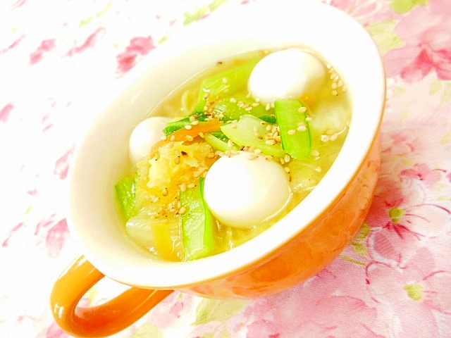 ウェイパーで❤白菜と人参とうずらの卵の中華スープ❤