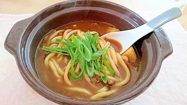 かつおだしが香る～カレーの残りでカレーうどん