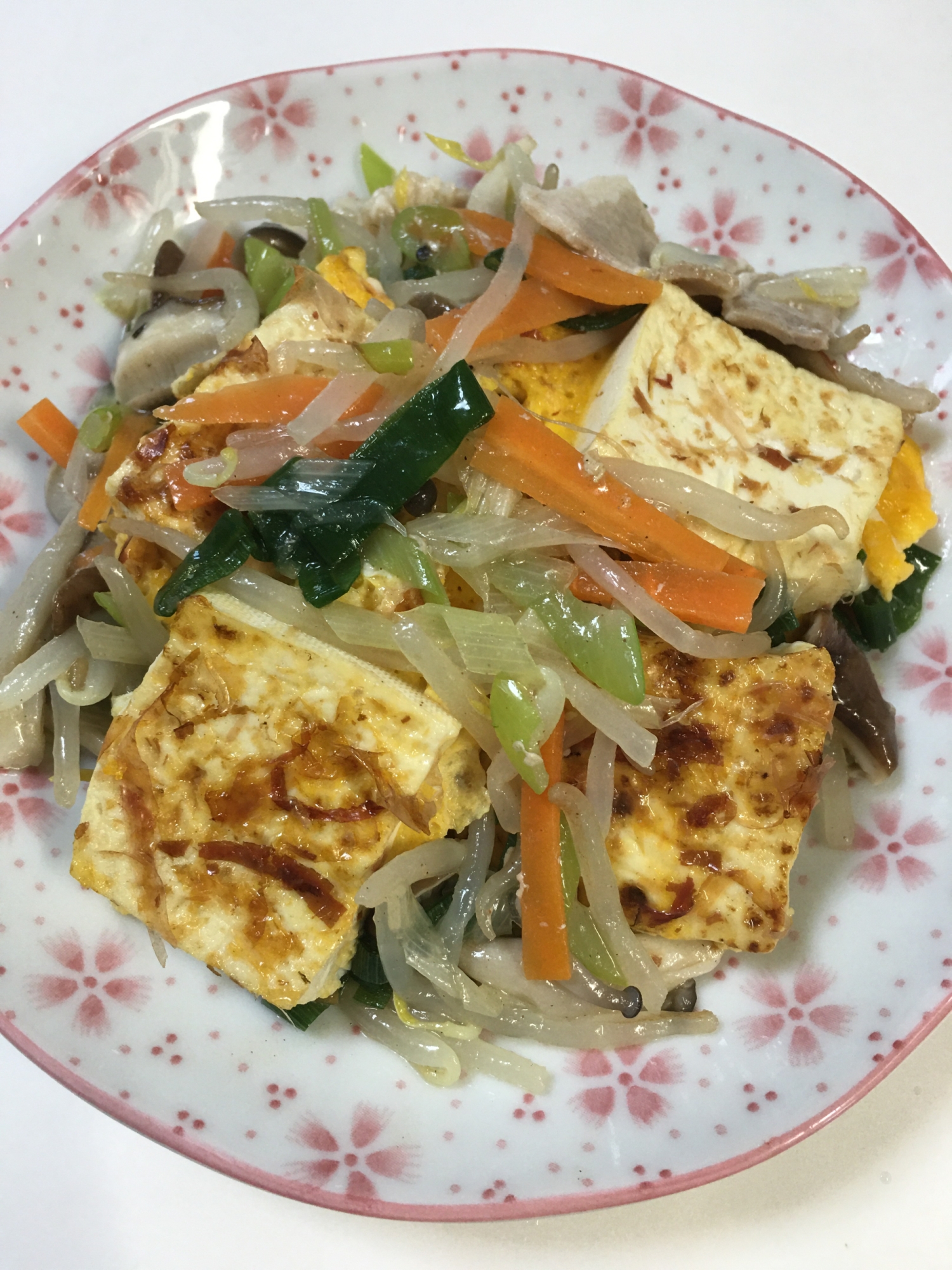 節約料理！野菜たっぷり豆腐チャンプル