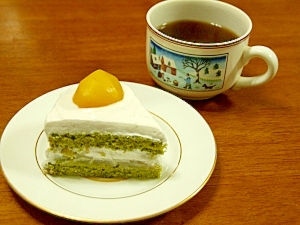 白あん＆栗入り抹茶のスポンジケーキ