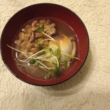 ５分！？大味な納豆も❤三つ葉と大根の雑煮（代用可）