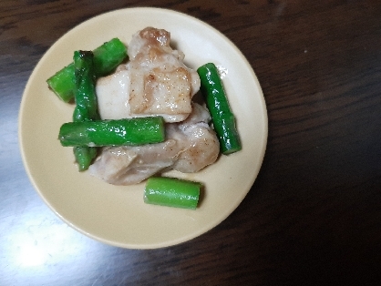 鶏とアスパラの照り焼き