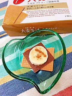 大麦生活で☆シナモンチョコバナナカナッペ♪