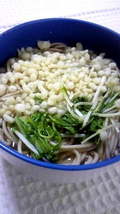 水菜のたぬき蕎麦