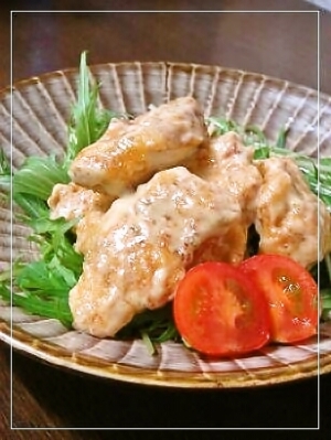 柚子胡椒風味の鶏味噌マヨ