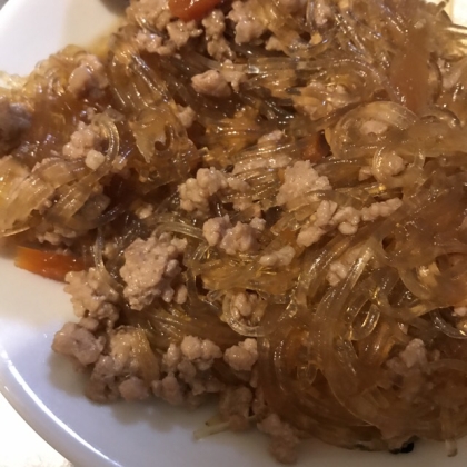 ご飯がすすむ　☆　ひき肉と春雨の炒め煮