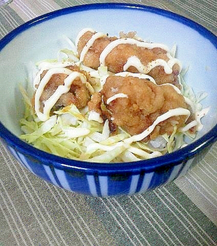 簡単☆手作りからあげ丼のたれで♪から揚げリメイク丼
