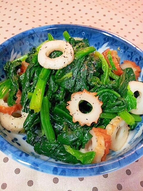 お弁当に✿ほうれん草と竹輪のごま和え❤