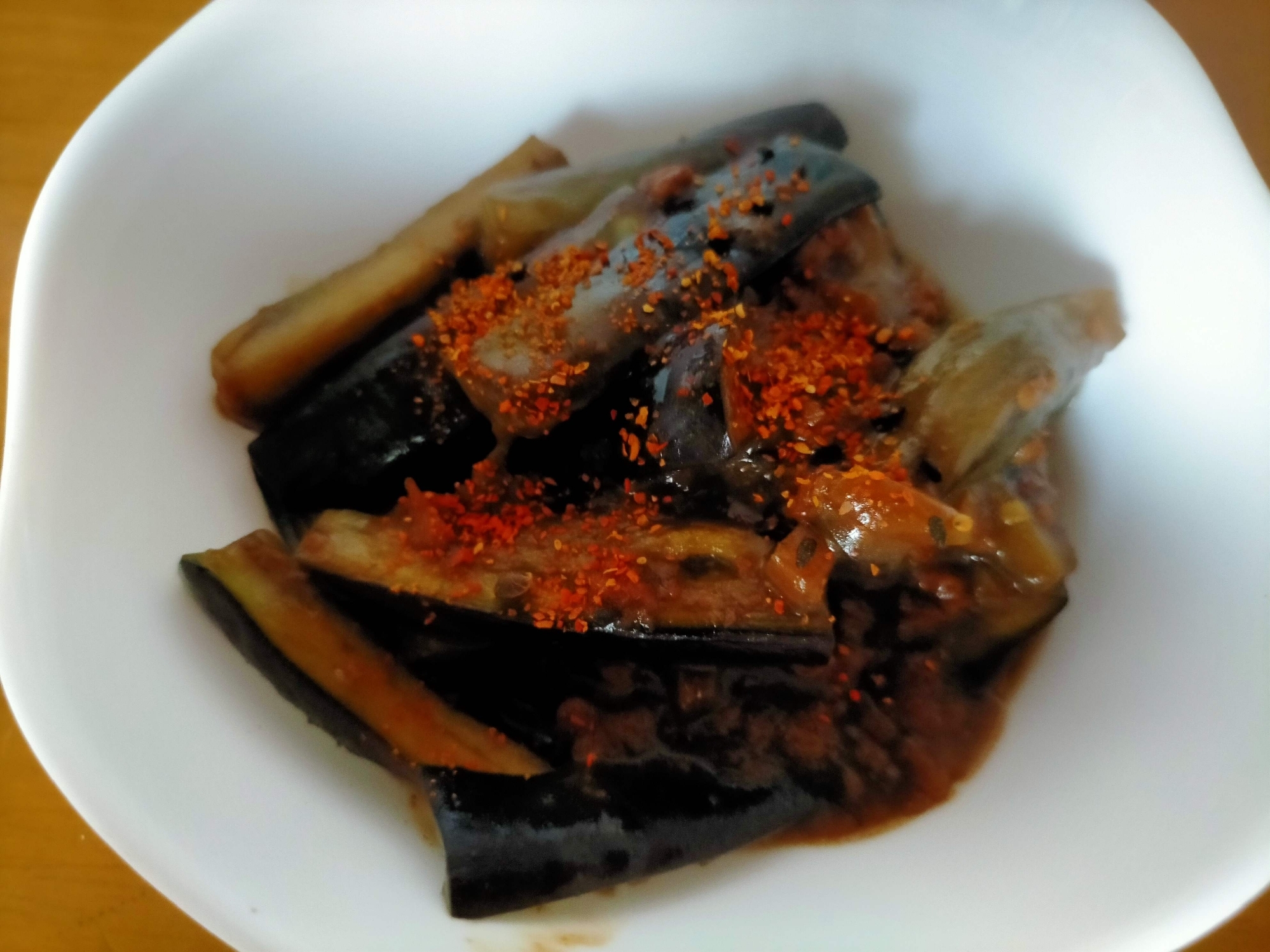 ピリ辛なす肉味噌炒め