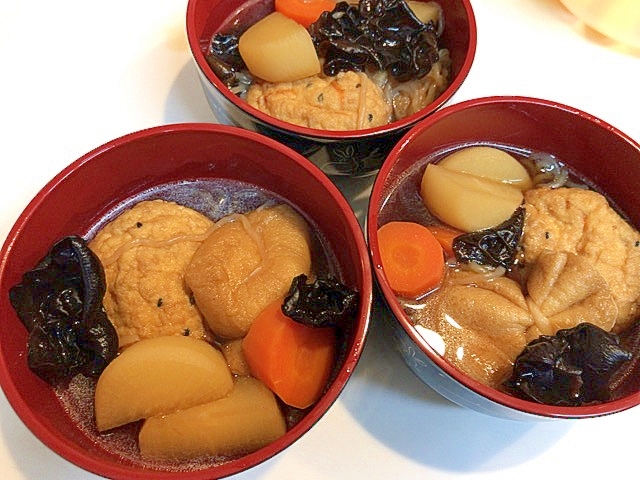 根菜とがんもと餅入り巾着の 美味しい煮物 レシピ 作り方 By アボカドプリン 楽天レシピ