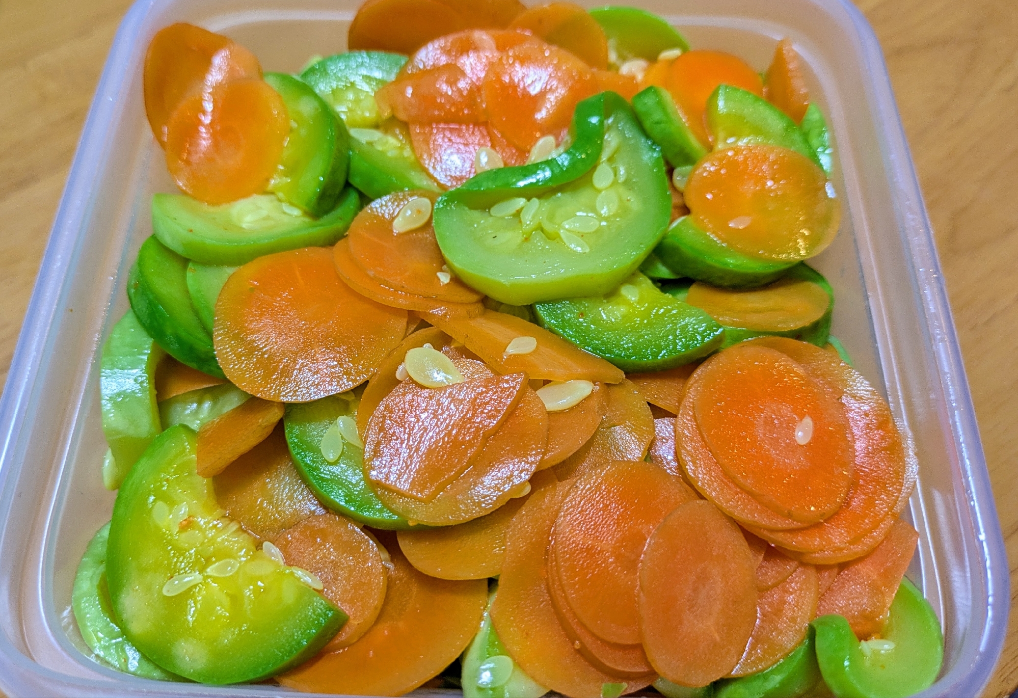 旨味のある韓国南瓜と人参のナムル