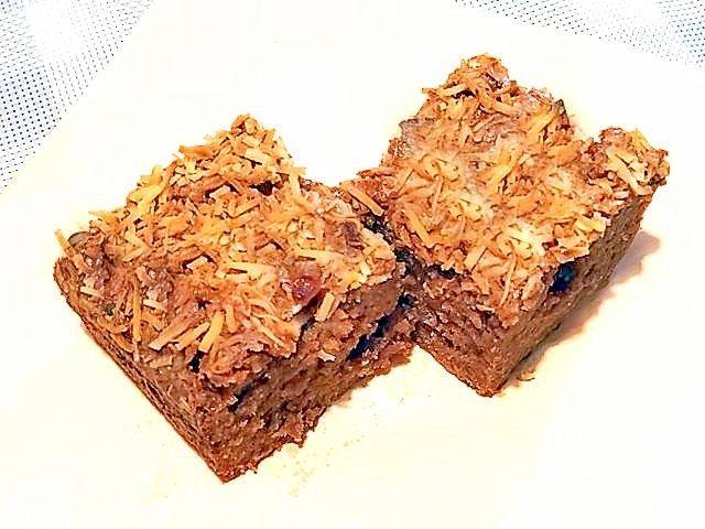 100均ココナツロングで!ミルクチョコのブラウニー