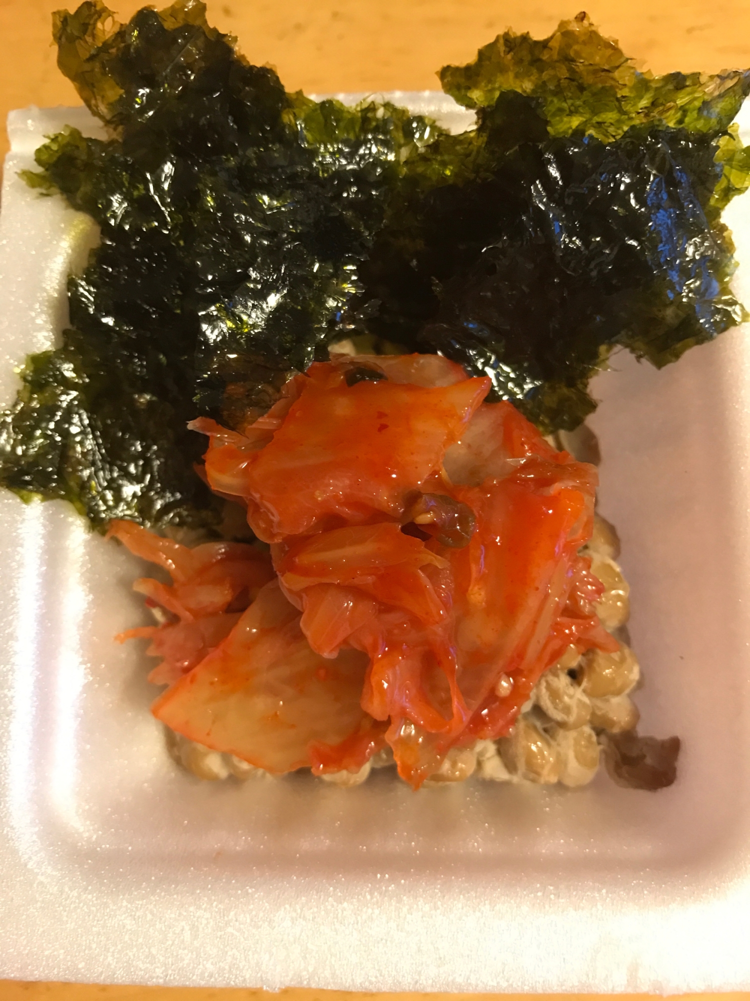 韓国海苔とキムチの納豆