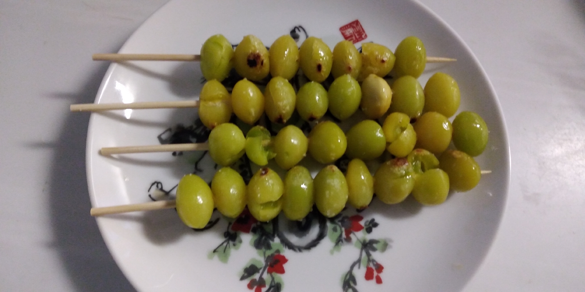 ぎんなんの串焼き