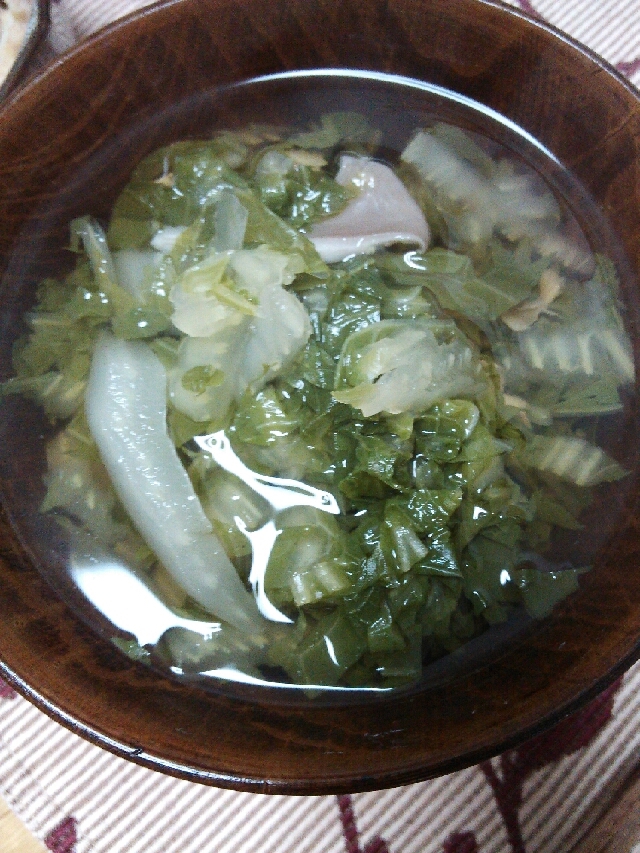 あわび茸と白菜スープ