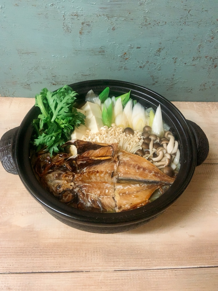 スープᗦ↞◃が美味しい♡アジの干物鍋♛