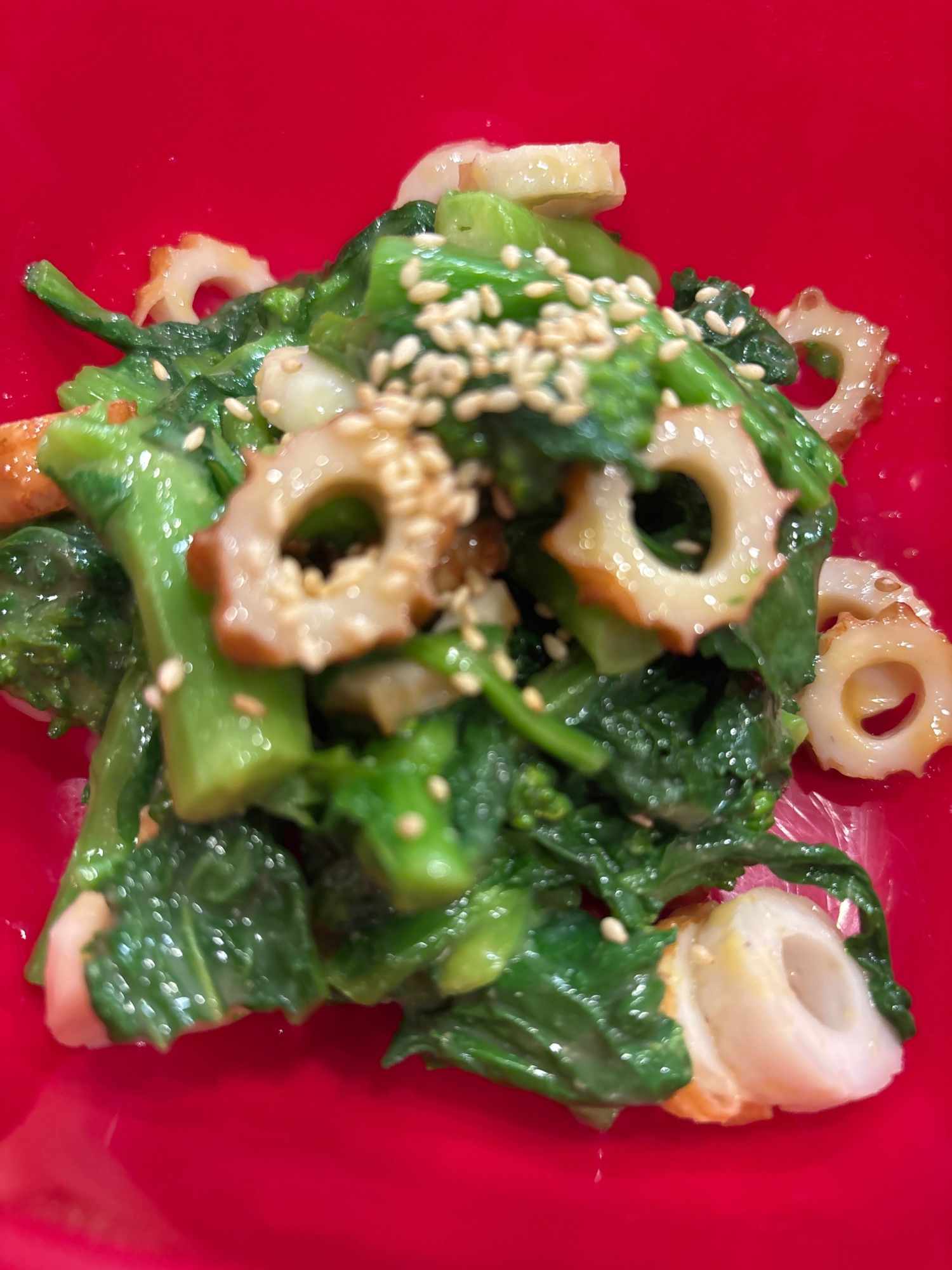 簡単レンチン★菜の花と竹輪のからし酢味噌和え♪