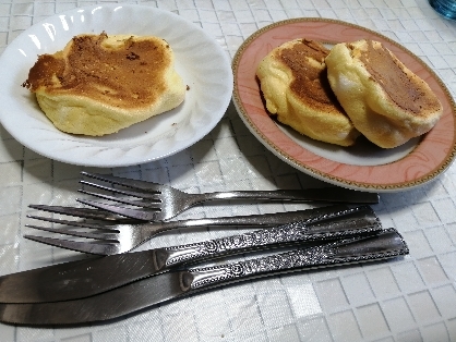 ふわふわで美味しく出来ました！
食べながらしぼんでしまいました。
コツがあったら教えて下さい。