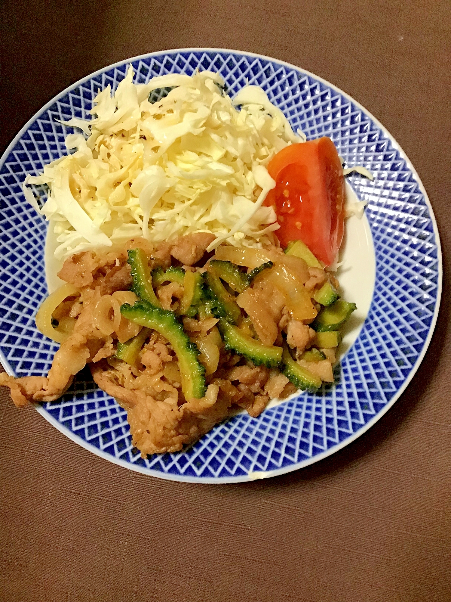 ゴーヤと豚の生姜焼き。