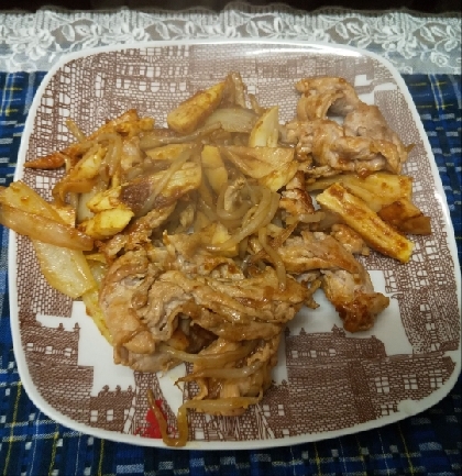 豚肉ともやしと玉ねぎのカレーペースト炒め