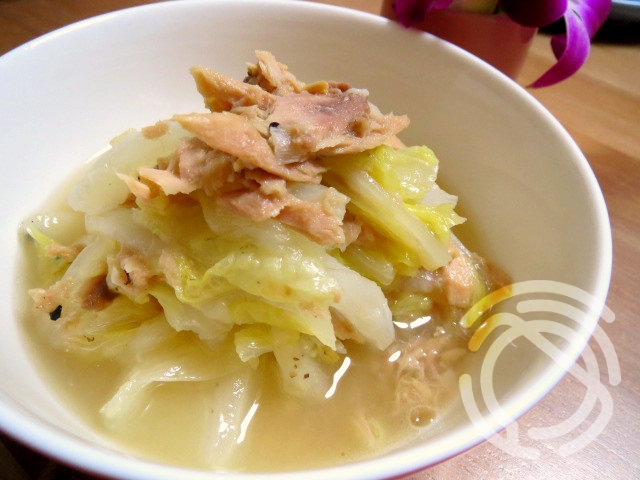 白菜とツナの鶏ガラスープ煮