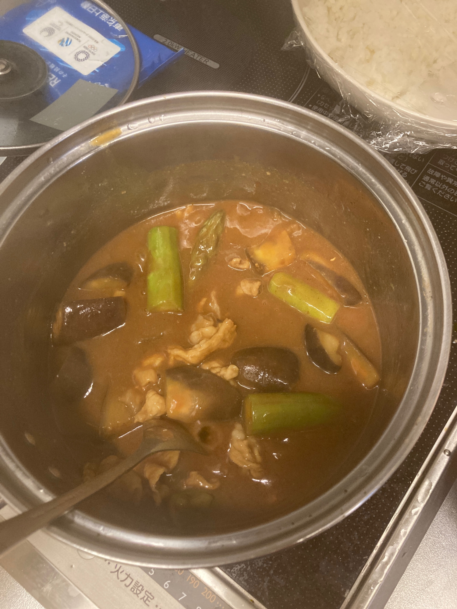 ナスとアスパラカレー