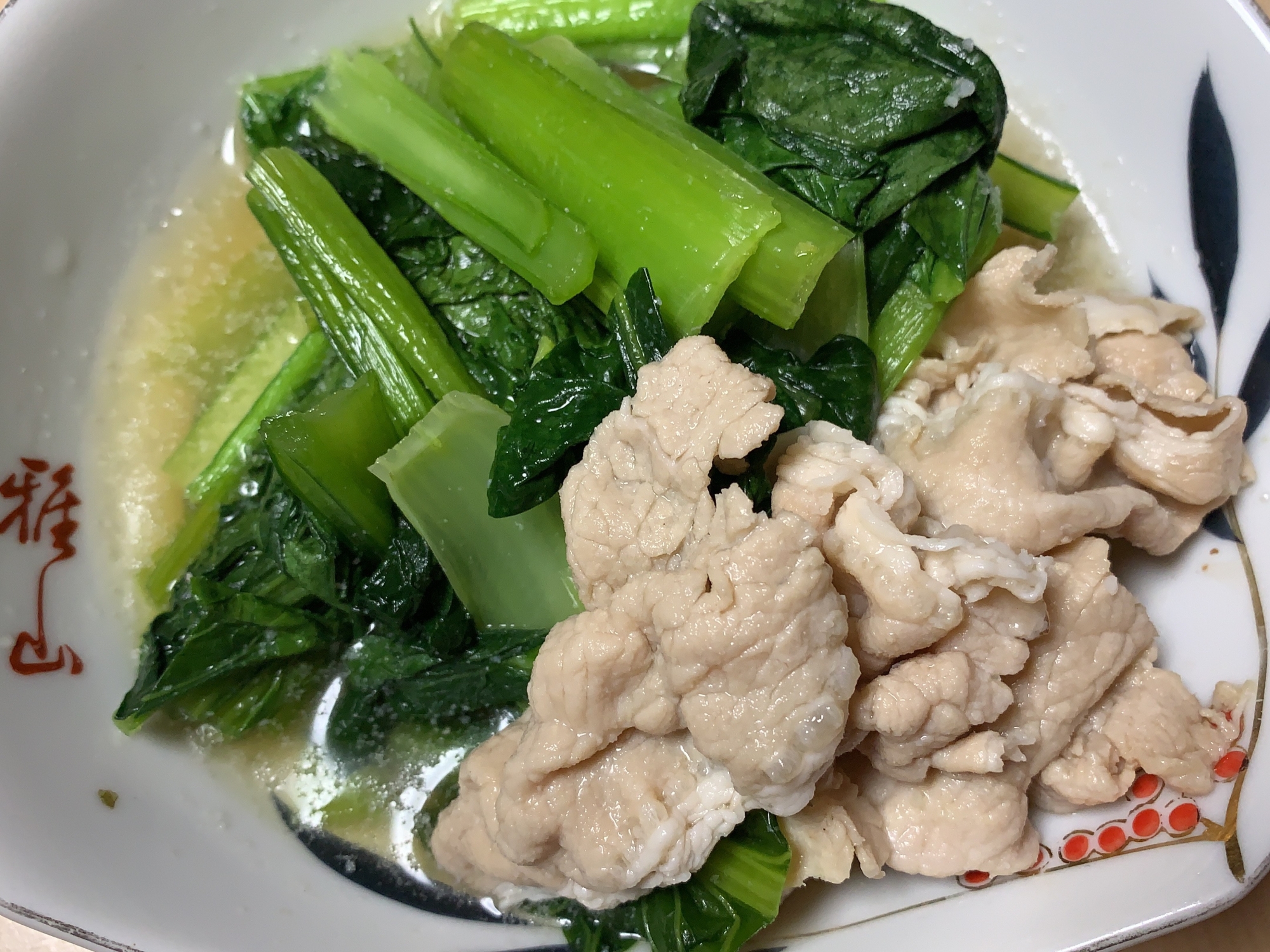小松菜と豚しゃぶ肉のサッと煮