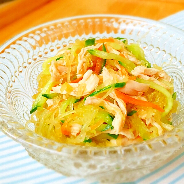 そうめんかぼちゃ シャキシャキ美味 中華サラダ レシピ 作り方 By Aka Ru 楽天レシピ