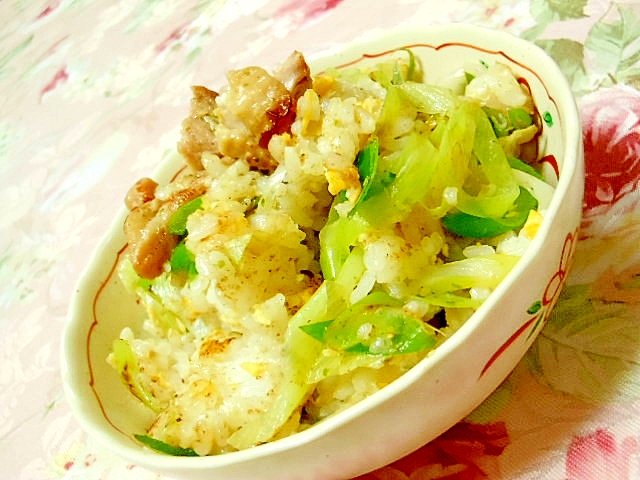 ダシダで作ろ❤葱と鶏肉と卵の青海苔炒飯❤