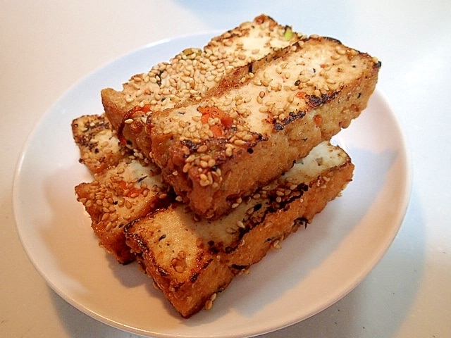 野菜入り厚揚げの大蒜醤油胡麻焼き♬ レシピ・作り方 by ぷ〜みぃまま