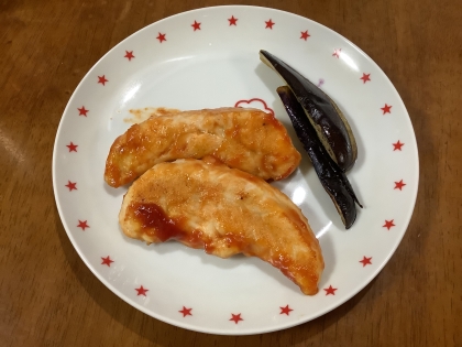 夏野菜とささみのケチャップ焼きプレート