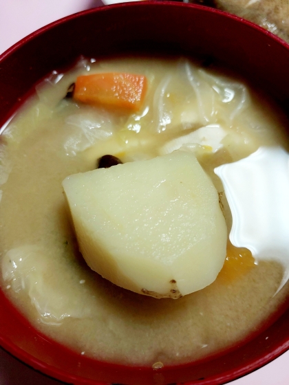 じゃがいもと残り食材で簡単味噌汁