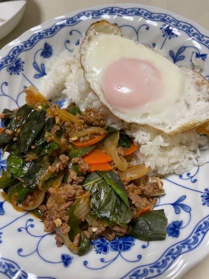 〜乾燥バジルでガパオライス〜