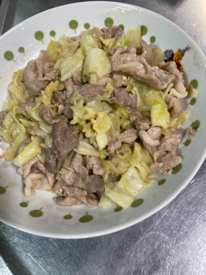 豚こま切れ肉の甘辛味噌炒め♪