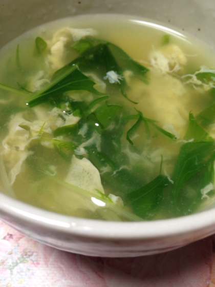 水菜と卵のスープ