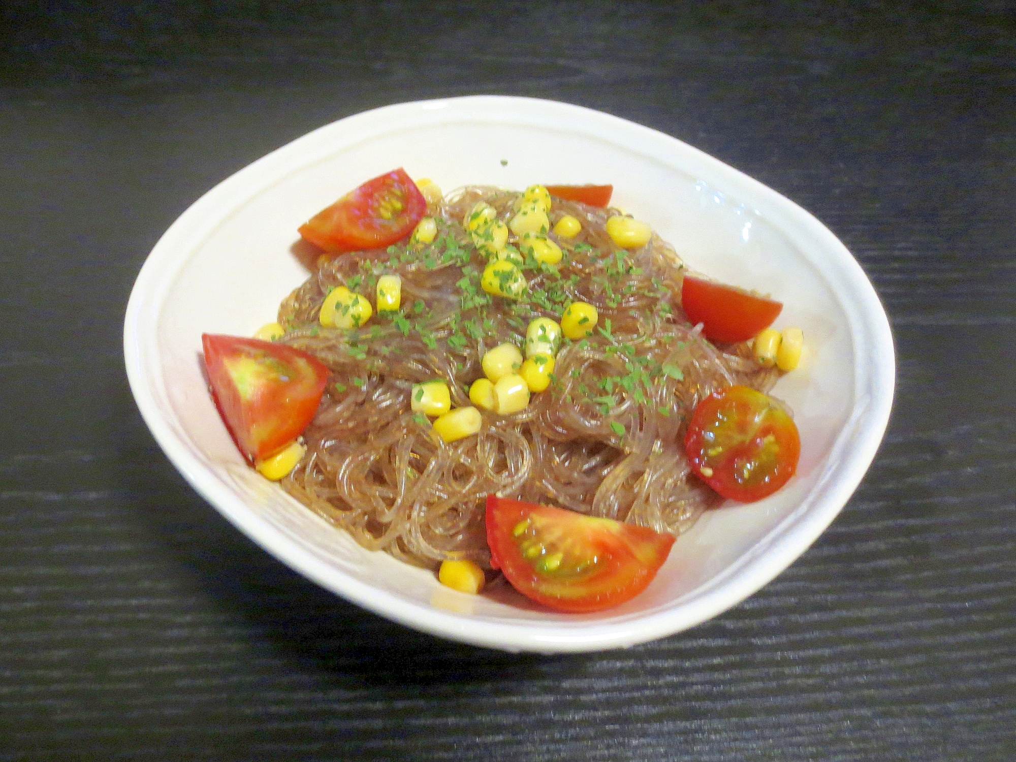 バルサミコ酢で　春雨サラダ